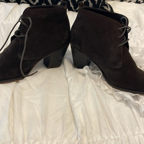 Jeffrey Campbell tie brown suede booties - Picture 3 of 5